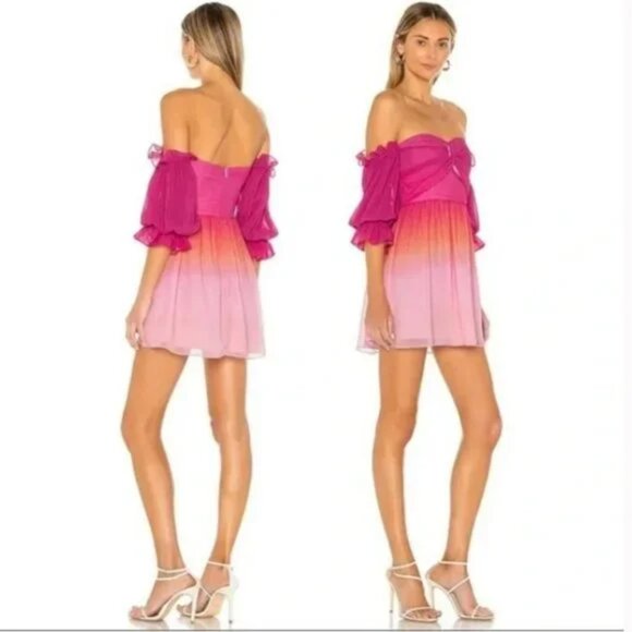 Lovers + Friends Camila Ombre Mini Dress in Sunrise - Size L - Picture 2 of 9